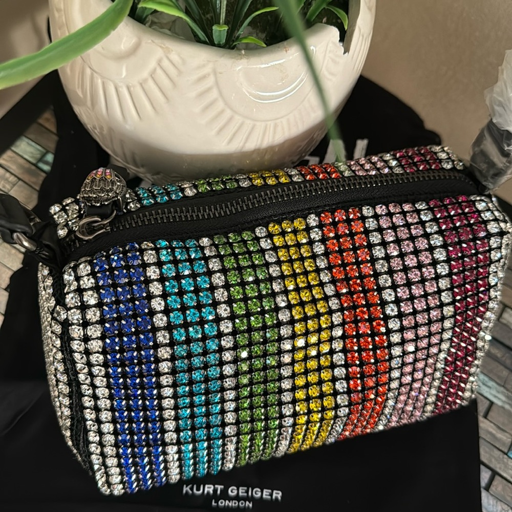 - Kurt Geiger London Party Pochette Crystal Shoulder Bag